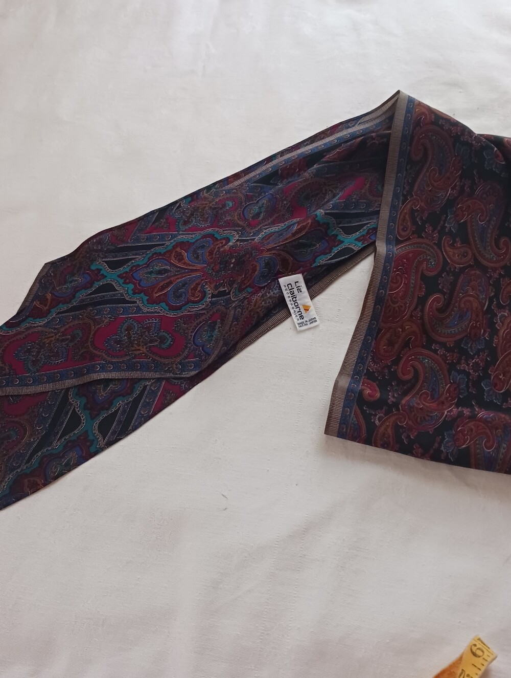 Liz Caliborne Silk Paisley Womens Scarf Tie -  Multi-Color